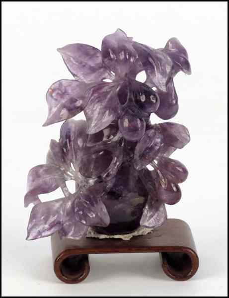 Appraisal: CHINESE CARVED AMETHYST FLORAL GROUP H '' Condition No Specific