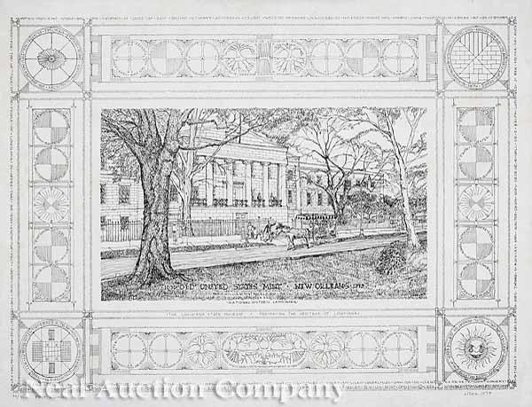 Appraisal: Commemorative Print of the Old United States Mint New Orleans