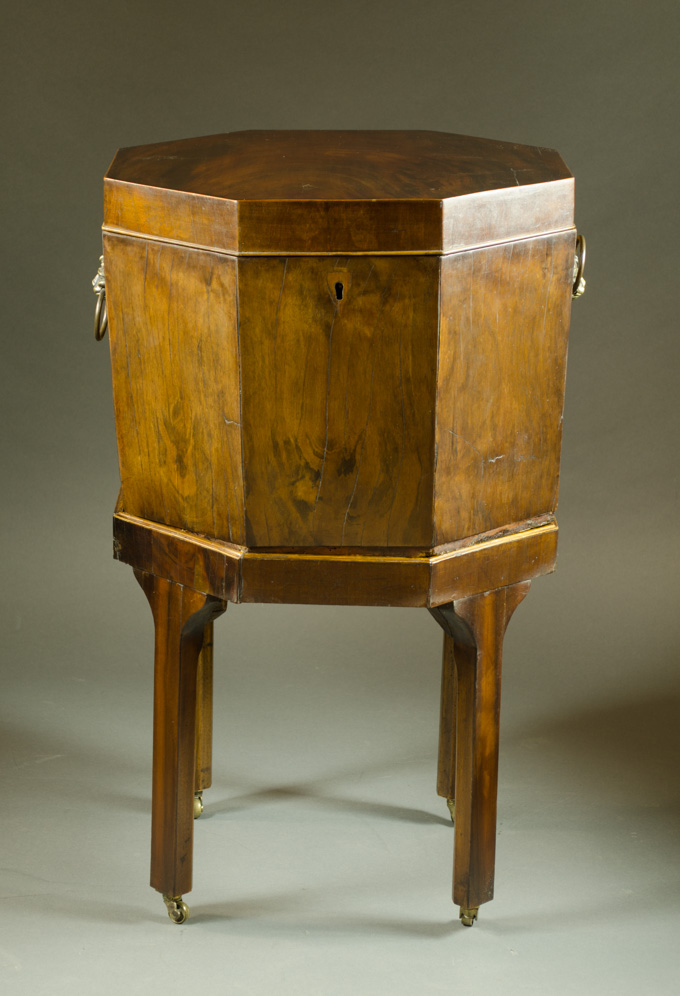 Appraisal: GEORGIAN MAHOGANY CELLARET ON STAND English late th early th