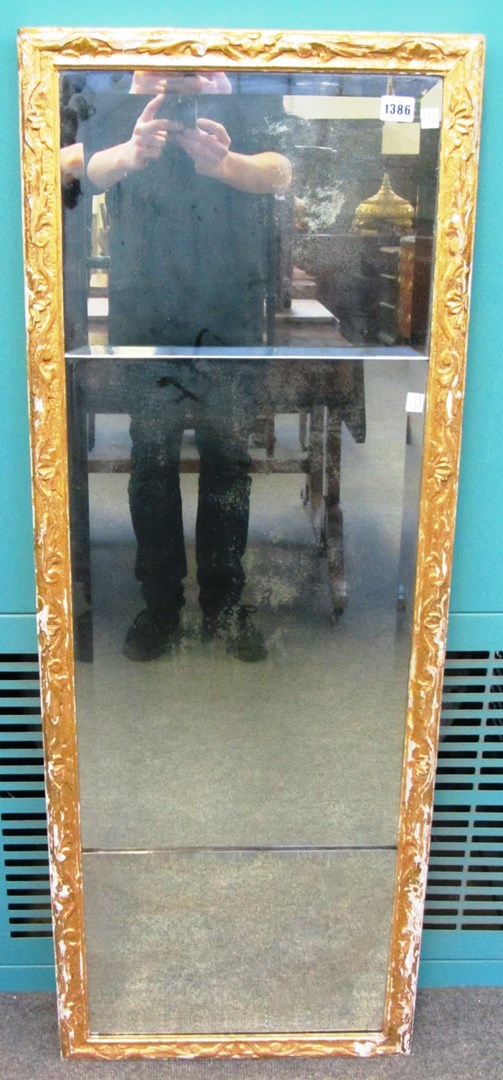 Appraisal: A th century triple bevelled plate rectangular wall mirror cm