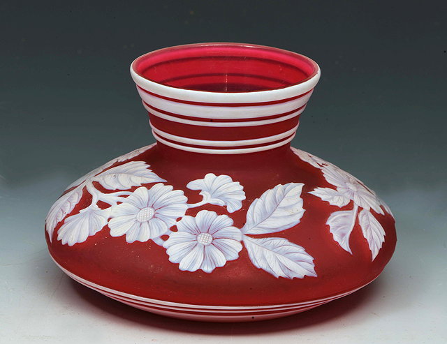 Appraisal: Thomas Webb SonsA cameo glass vase ruby and white overlaid