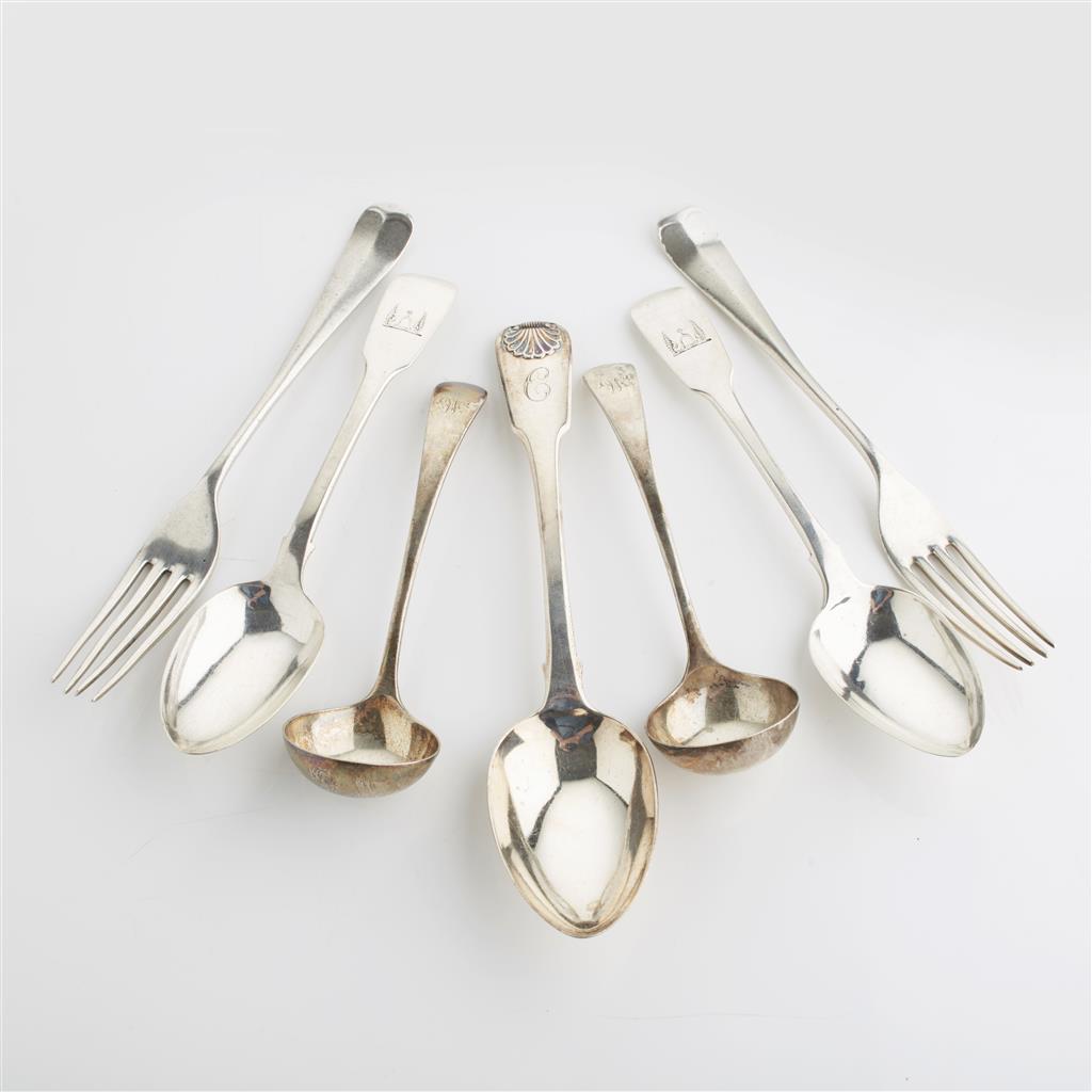 Appraisal: A collection of silver flatware to include six each of