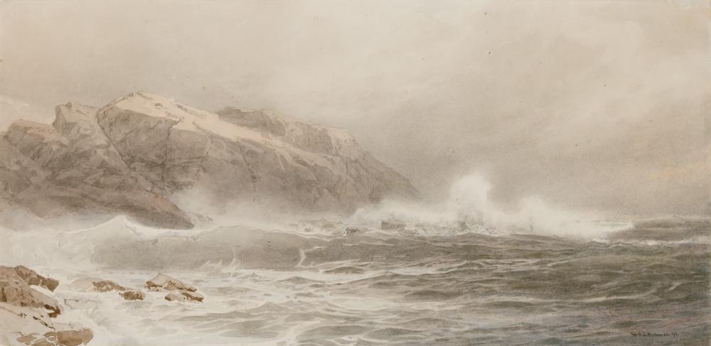 Appraisal: WILLIAM TROST RICHARDS American - Crashing Surf watercolor on paper