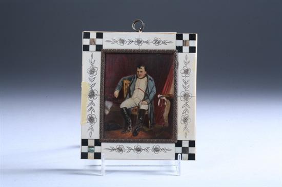 Appraisal: FRENCH PORTRAIT MINIATURE OF NAPOLEON BONAPARTE th century Depicted sitting