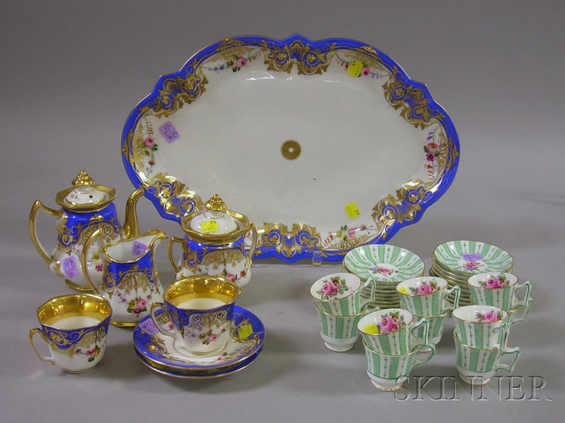 Appraisal: Eight-piece Paris Porcelain Gilt and Hand-painted Floral Decorated Breakfast Set