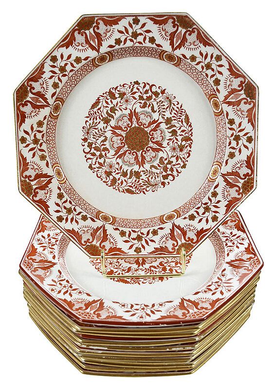 Appraisal: Set of Minton Octagonal Denmark Dinner Plates British th century