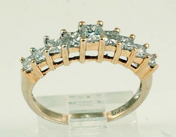 Appraisal: Diamond ring in marked K yellow gold partially rhodium plated