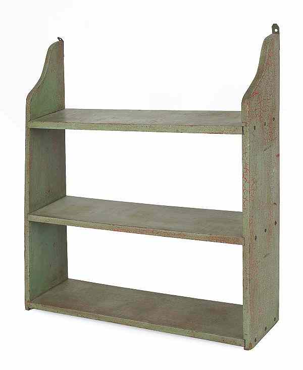 Appraisal: Painted pine hanging shelf early th c h w