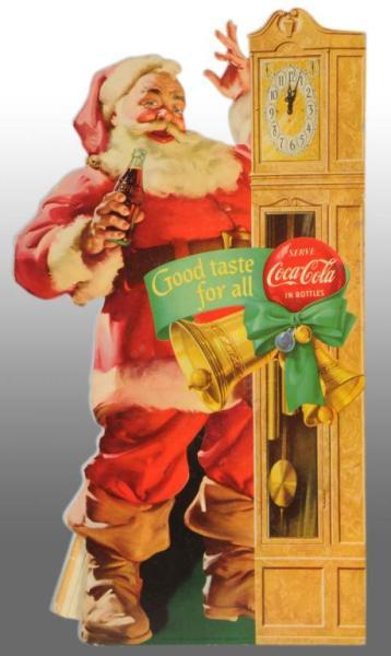 Appraisal: Cardboard Coca-Cola Die-Cut Santa Sign Description Original easel still remains