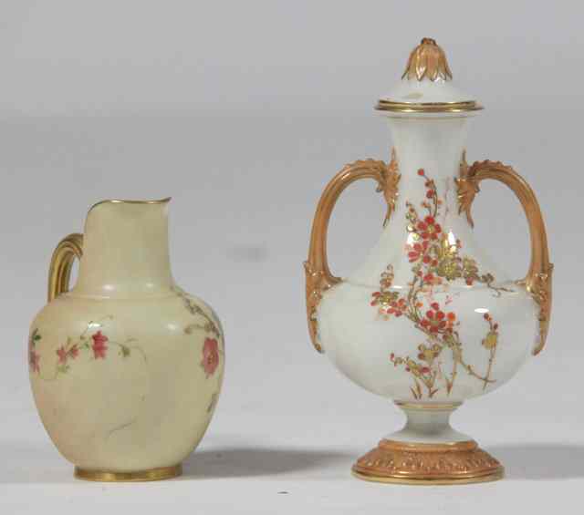 Appraisal: A Royal Worcester blush ivory jug cm high and a