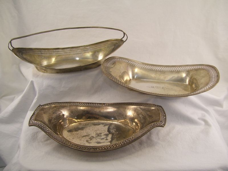 Appraisal: - Sterling Trays Includes Handled pierced basket marked BSC sterling