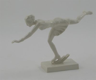 Appraisal: A Continental porcelain figure of a girl modelled ice skating