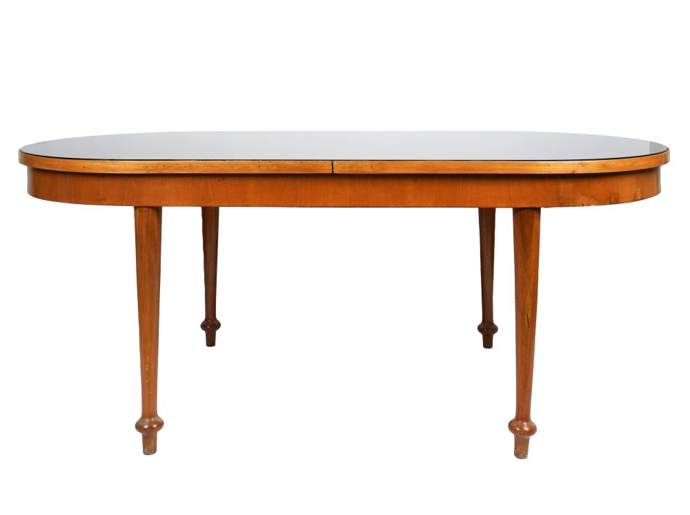 Appraisal: ITALIAN MID-CENTURY DINING TABLEstyle of Paola Buffa walnut and black