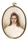 Appraisal: MINIATURE OIL ON PORCELAIN - Portrait of a Lovely Adolescent