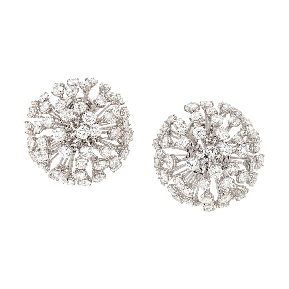 Appraisal: CANTAMESSA DIAMOND 'SOFFIONI WHITE' EARCLIPS CANTAMESSA DIAMOND 'SOFFIONI WHITE' EARCLIPS