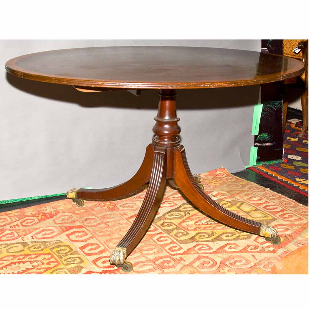 Appraisal: George III Style Banded Mahogany Breakfast Table Height inches width