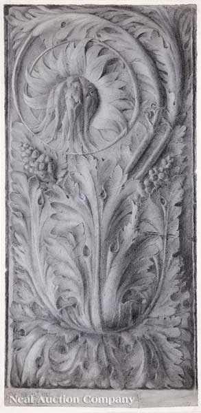 Appraisal: English School late th c Architectural Detail black chalk on