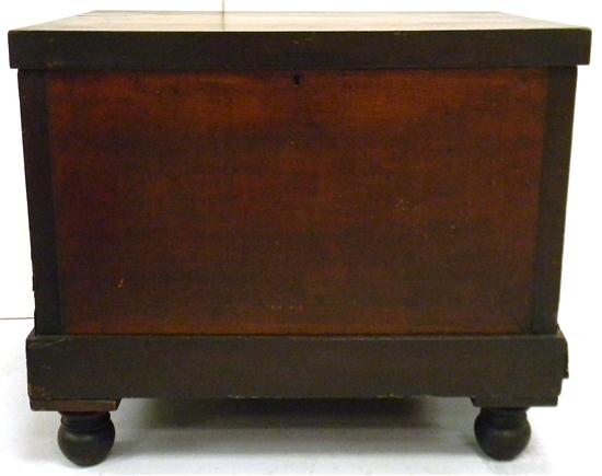 Appraisal: Mahogany lift top chest with metal lined insulated interior brass