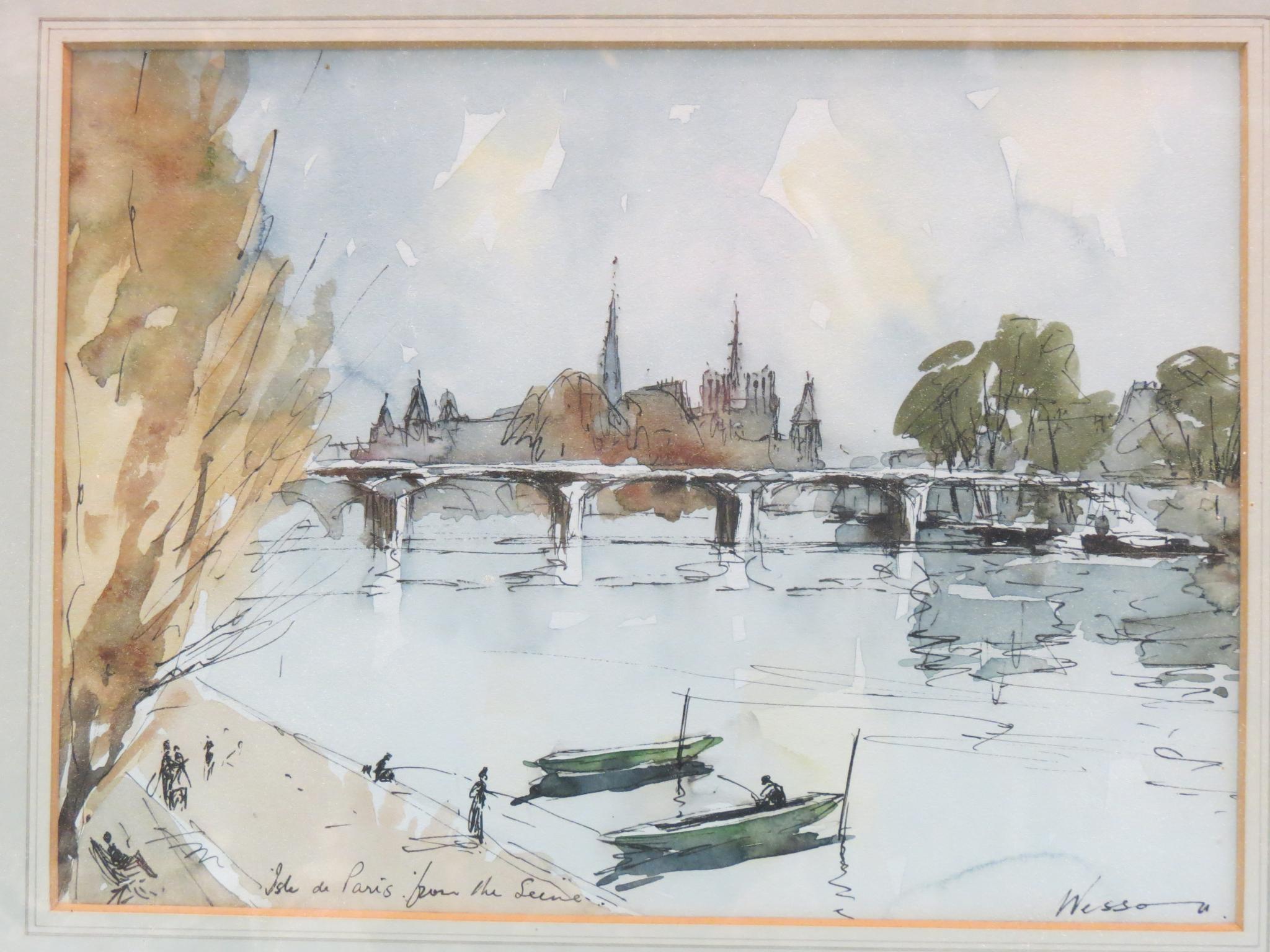 Appraisal: Edward Wesson - - watercolour entitled Isle de Paris from