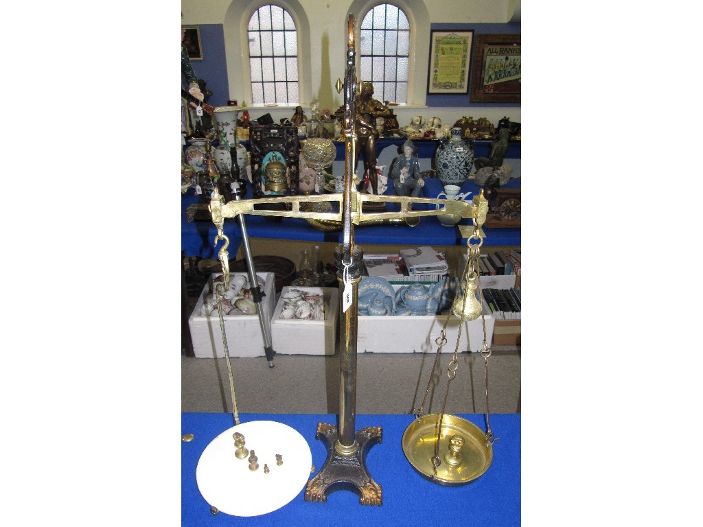 Appraisal: Pair of large brass and iron scales