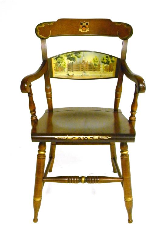 Appraisal: Hitchcock limited edition armchair ''Princeton's Nassau Hall'' natural finish plank