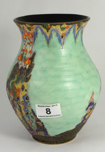 Appraisal: Crown Devon Fielding Vase in the Fairyland Castle design on