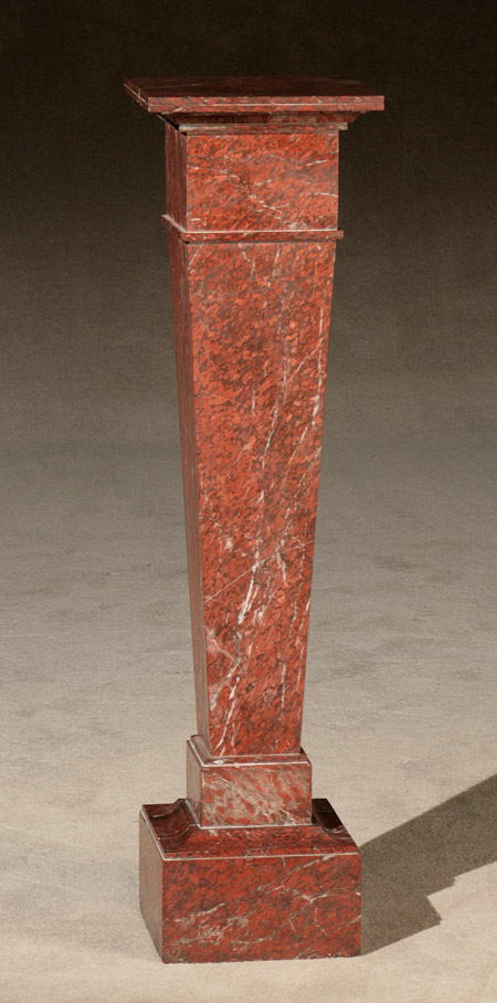 Appraisal: Italian Red Marble Pedestal Early th Century Top and stand