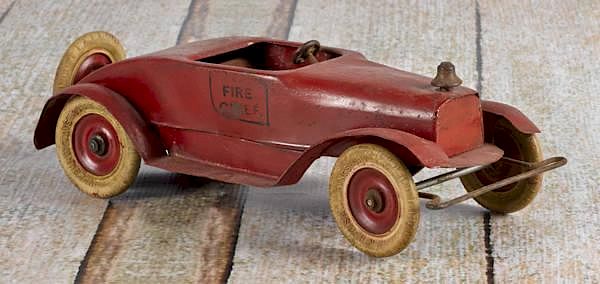 Appraisal: Kingsbury pressed steel wind-up Fire Chief car Kingsbury pressed steel