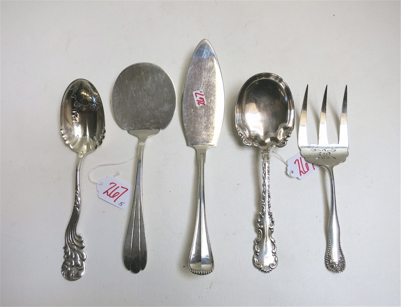 Appraisal: FIVE ASSORTED STERLING SILVER FLATWARE comprised of Porter Blanchard solid