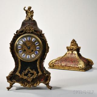 Appraisal: French Boulle Mantel Clock and Bracket late th early th