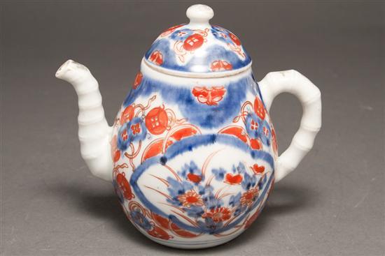 Appraisal: Japanese Imari porcelain individual teapot second half- th century pear