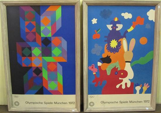 Appraisal: TWO OLYMPISCHE SPIELE POSTERS office use Sold with