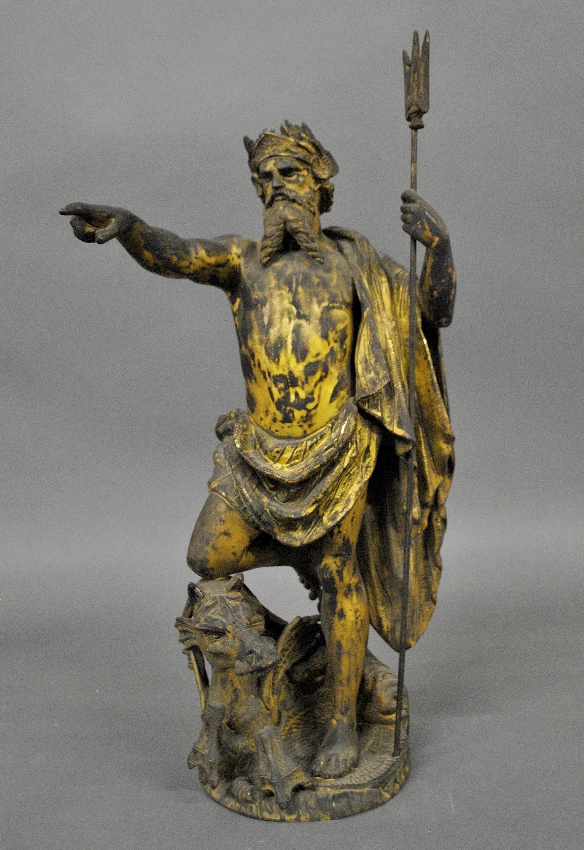 Appraisal: - Brass statue of the Greek god Neptune late th