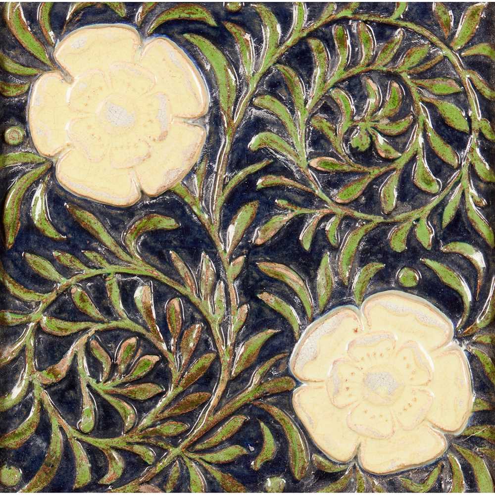 Appraisal: WILLIAM DE MORGAN - DOUBLE ROSE TILE MERTON ABBEY PERIOD