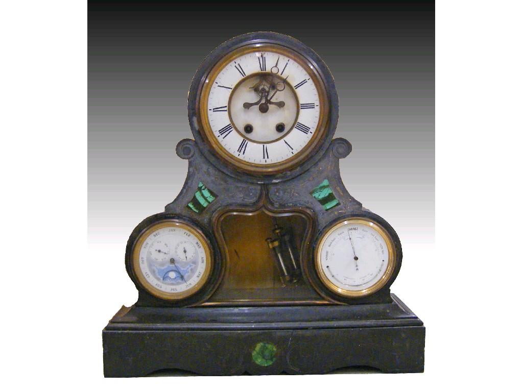 Appraisal: Ship's bronzed metal bulkhead style single fusee wall dial clock