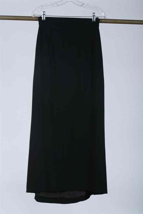 Appraisal: KARL LAGERFELD LONG BLACK WOOL SKIRT s size A-line skirt