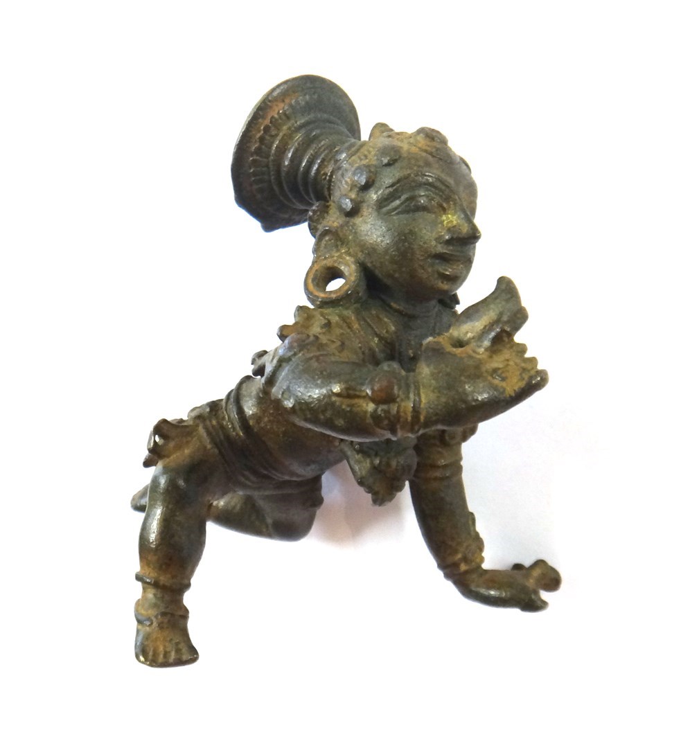 Appraisal: A bronze figure of bala Krishna South Indian probably th