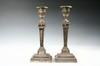 Appraisal: CANDLE STICKS - Pair of hallmarked English silver formal candle