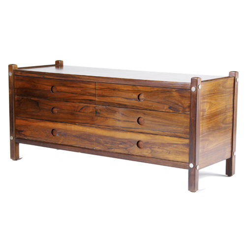 Appraisal: SERGIO RODRIGUES Rosewood Luciana six-drawer low dresser x x