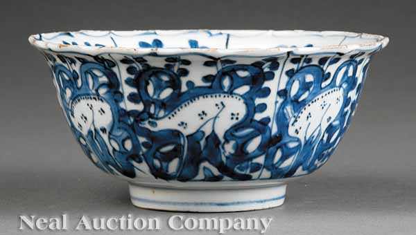 Appraisal: A Chinese Blue and White Kraak Porcelain Bowl probably Wanli