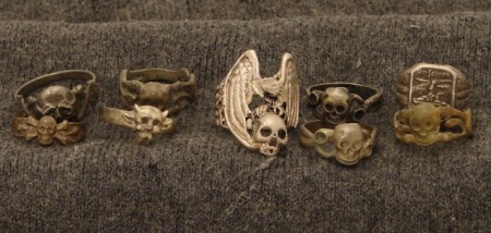 Appraisal: Lot of German Totenkopf metal rings