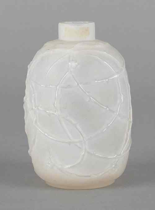 Appraisal: Lalique opalescent glass bottle signed on base h