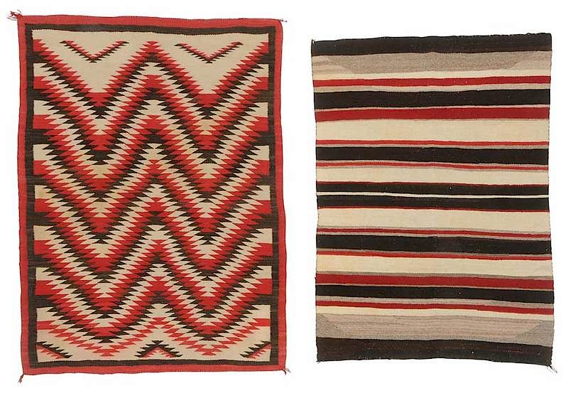 Appraisal: Two Southwestern Weavings early th century Navajo Eyedazzler x in