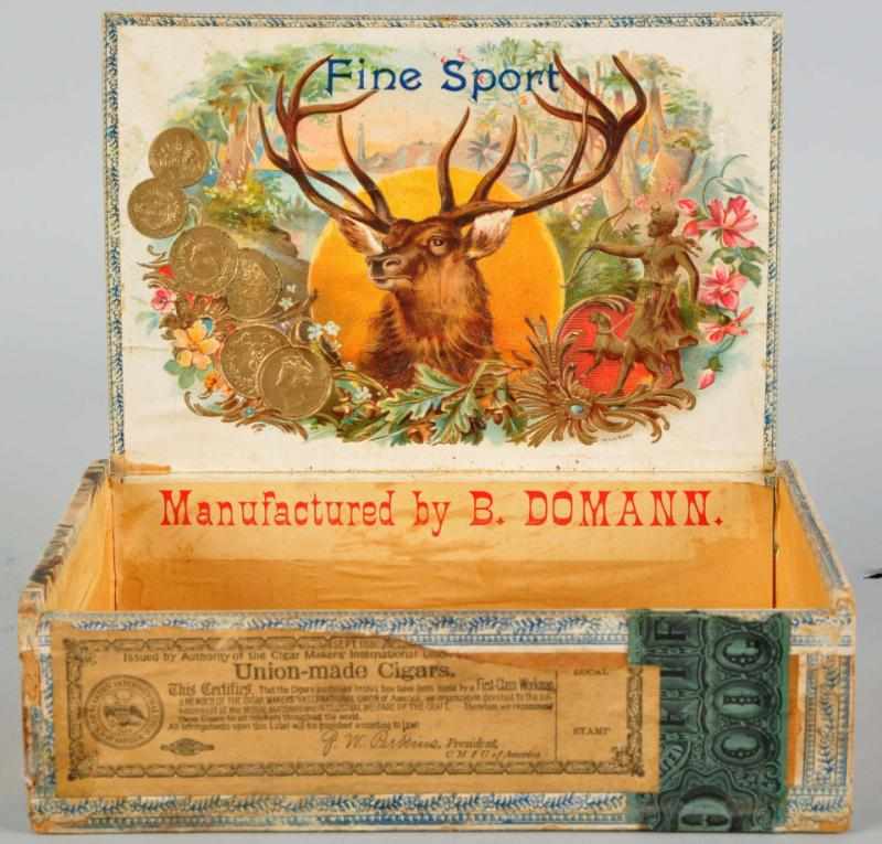 Appraisal: Fine Sport Cigar Box Quite difficult to find Nice example