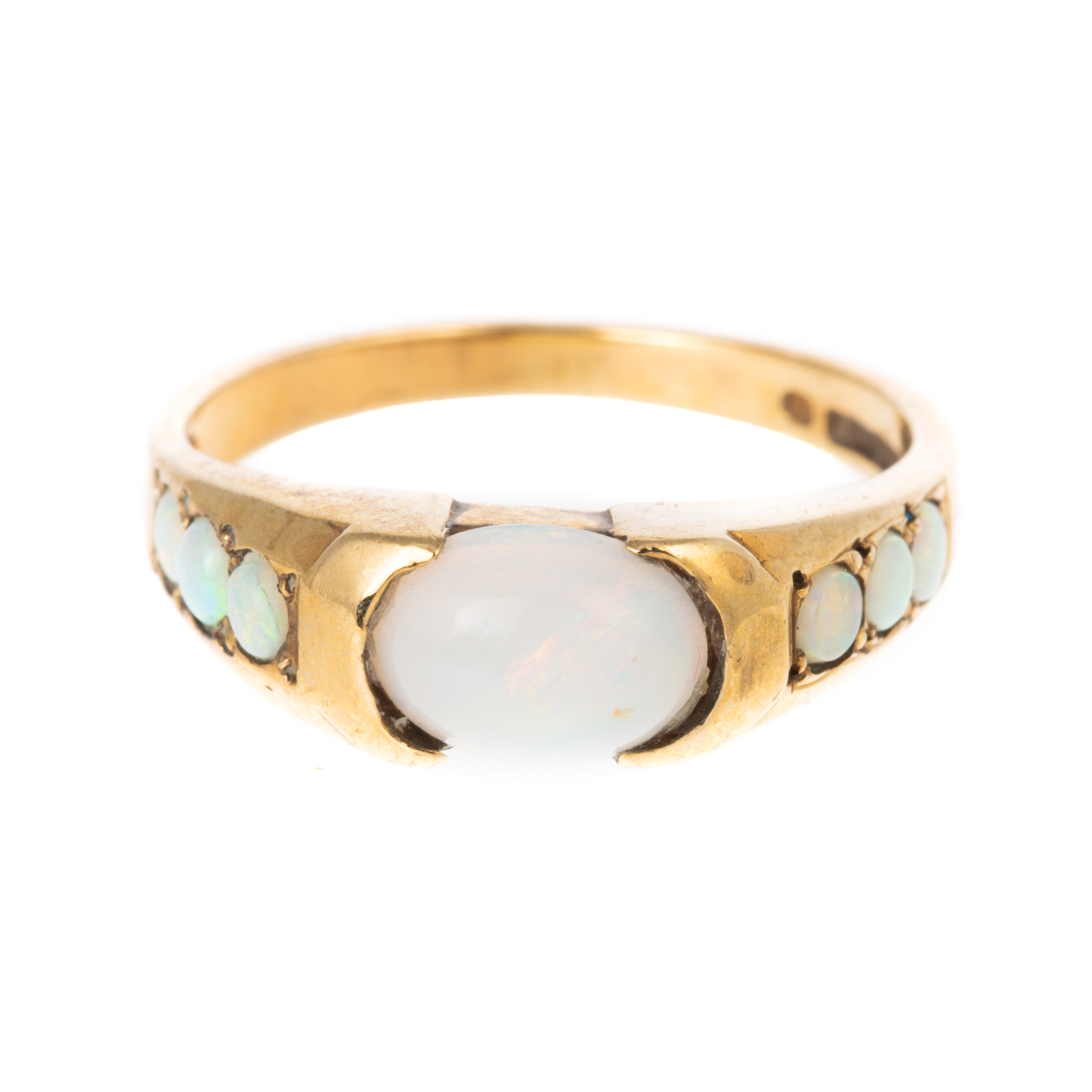 Appraisal: AN ENGLISH OPAL RING IN K K yellow gold ring