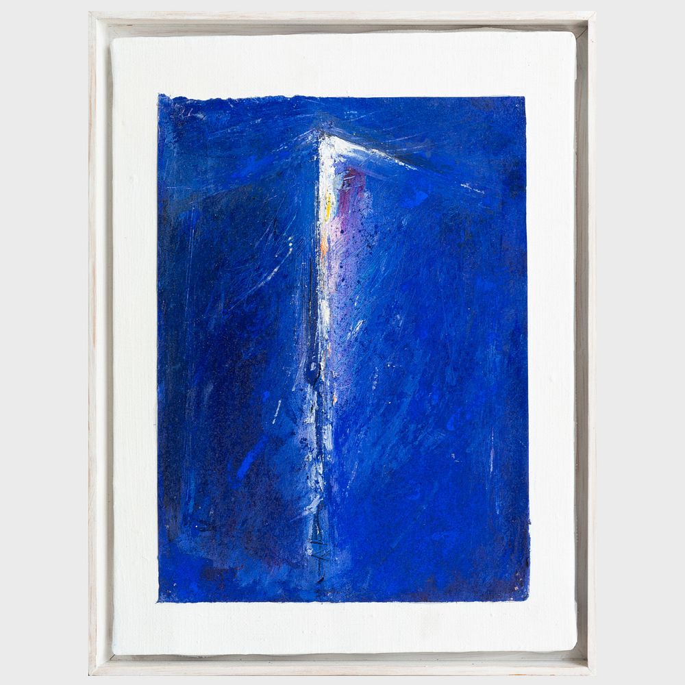 Appraisal: Tommy Carlsson Blue Room Oil on paper mounted on canvas