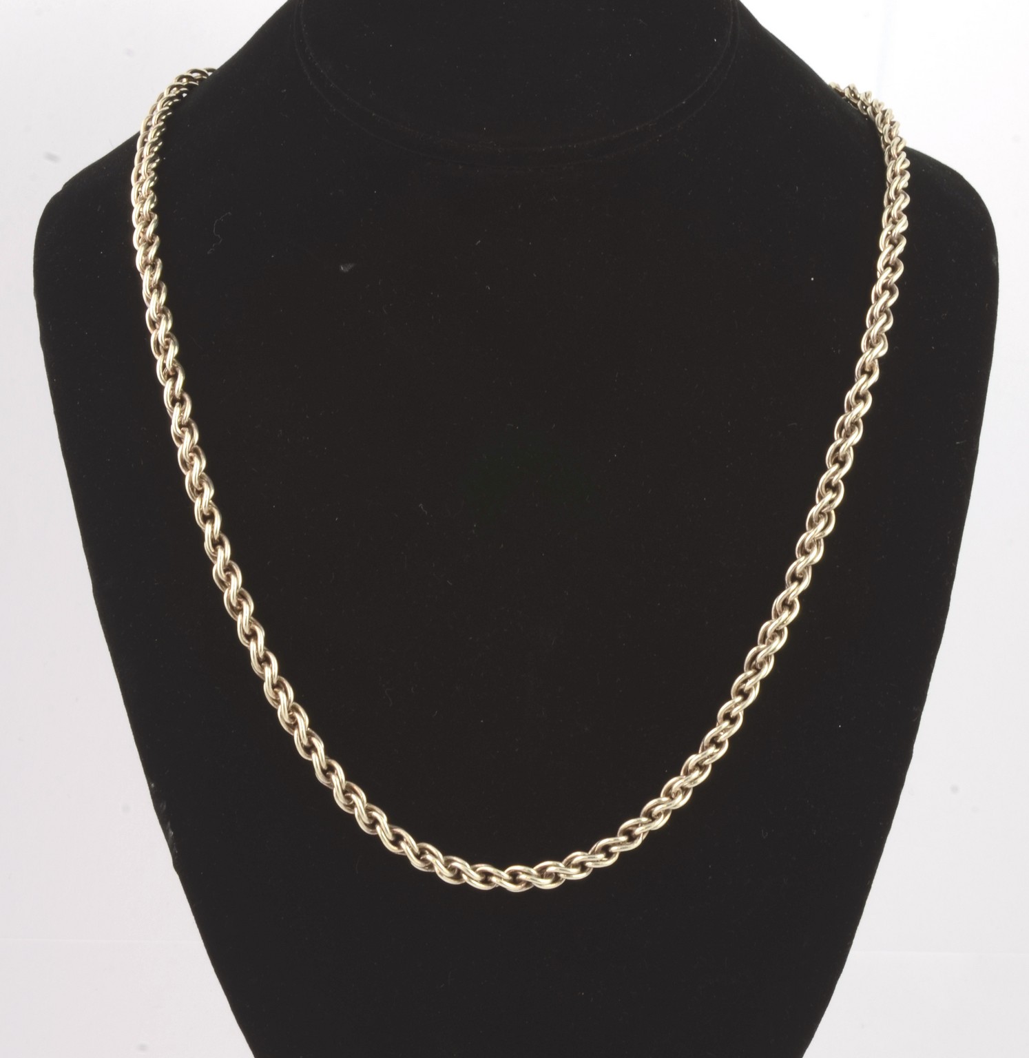 Appraisal: Handmade pure silver chain necklace marked long TO