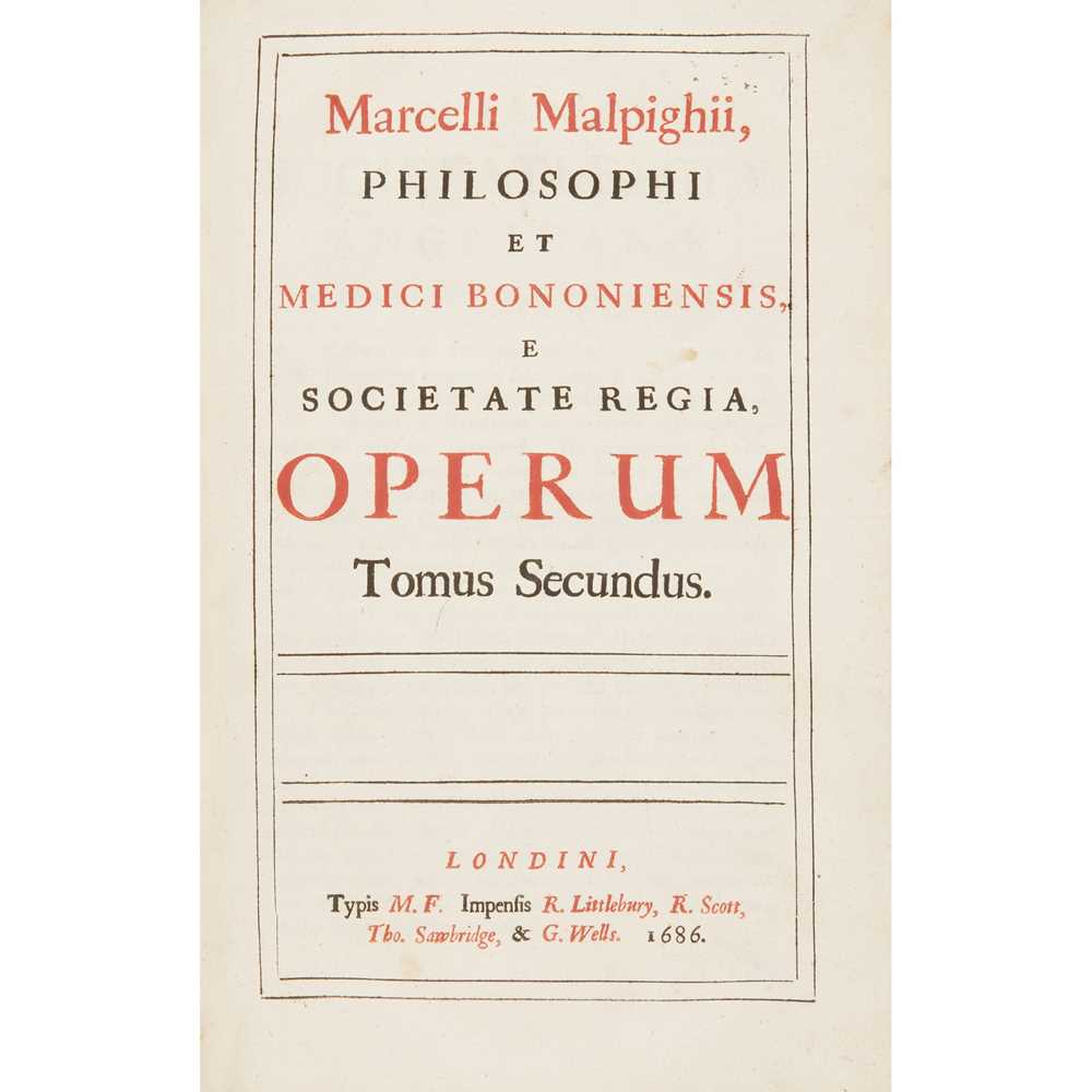 Appraisal: MEDICINE VOLUMES COMPRISING MALPIGHI MARCELLO OPERA OMNIA London R Scott