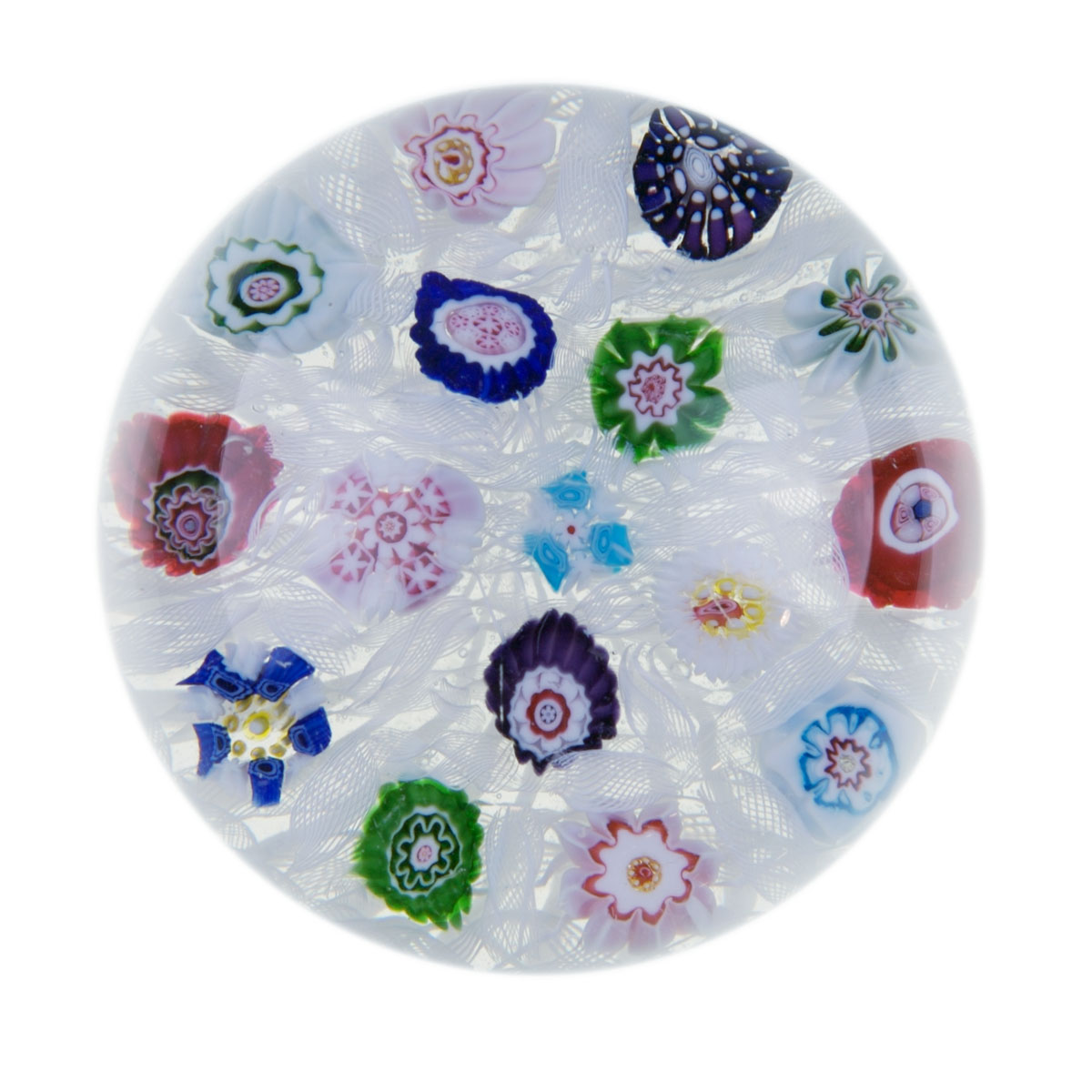 Appraisal: CLICHY CHEQUER MILLEFIORI WEIGHT NINETEENTH CENTURY The clear glass set