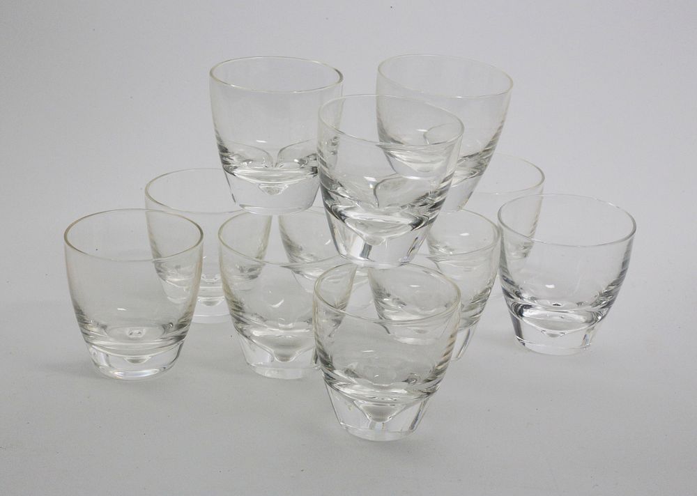 Appraisal: Set of Eleven Signed Steuben Clear Crystal Rock Glasses Set